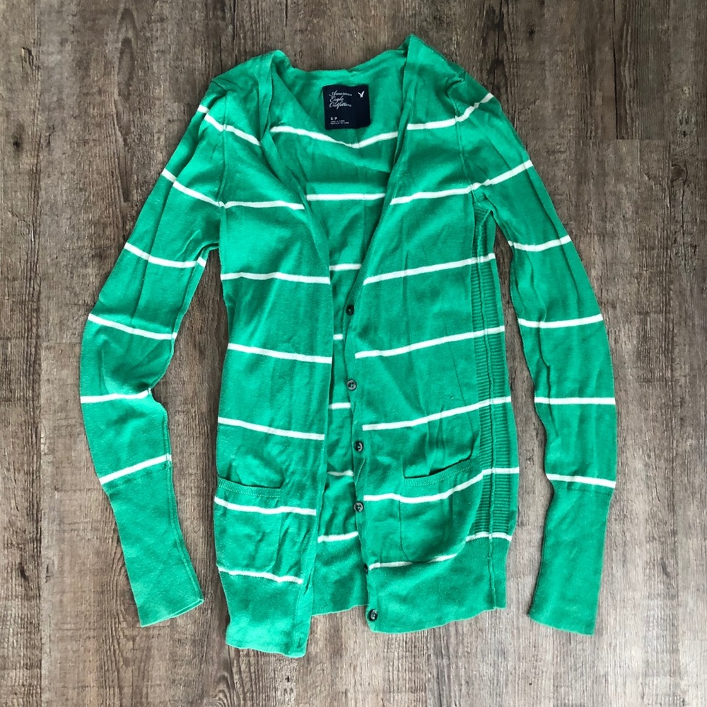American Eagle Long-Line Buttoned Cardigan